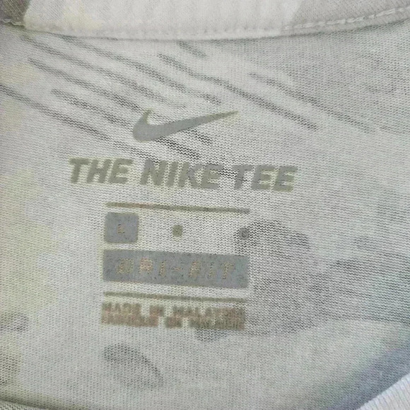 Nike Mens Gray Camo Print Crew Neck Tee L - Picture 6 of 10